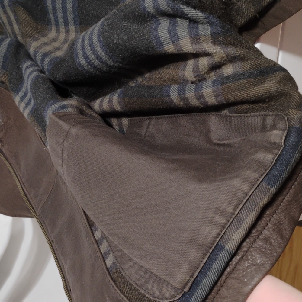 SALE! Columbia Men's Genuine Leather & Wool Blend Full Zip Up Coat Sz.L - Picture 11 of 16